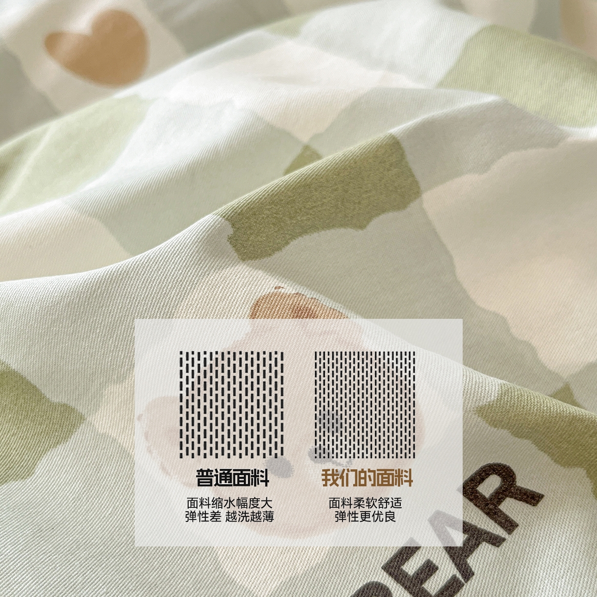 91家纺网 家纺一手货源 找家纺 涵宸家纺 2025新款学生图-全棉印花-甜系三件套四件套 A格子小熊