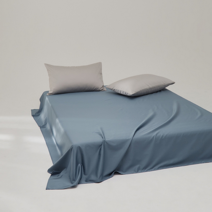 有点武功 2025新款100S全棉贡缎长绒棉纯色单床单轻奢居家学生宿舍纯棉床单 风暴蓝