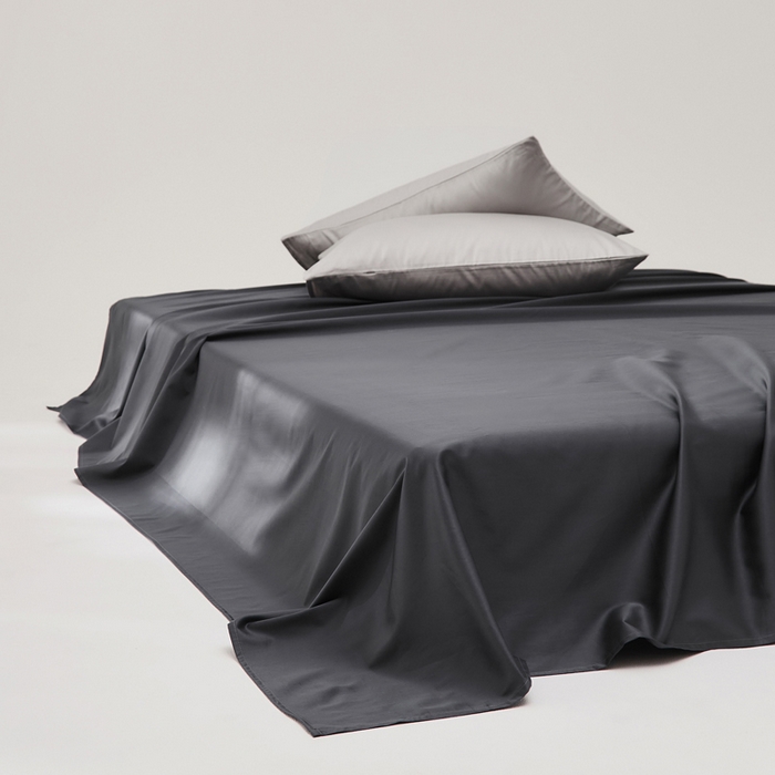 91家纺网 家纺一手货源 找家纺 有点武功 2025新款100S全棉贡缎长绒棉纯色单床单轻奢居家学生宿舍纯棉床单 贵族灰