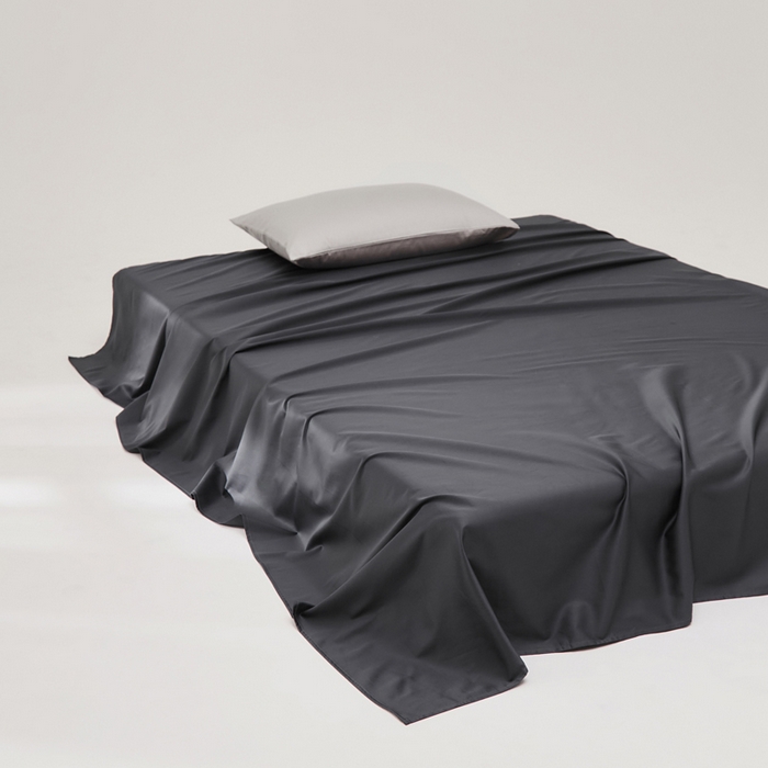 91家纺网 家纺一手货源 找家纺 有点武功 2025新款100S全棉贡缎长绒棉纯色单床单轻奢居家学生宿舍纯棉床单 贵族灰