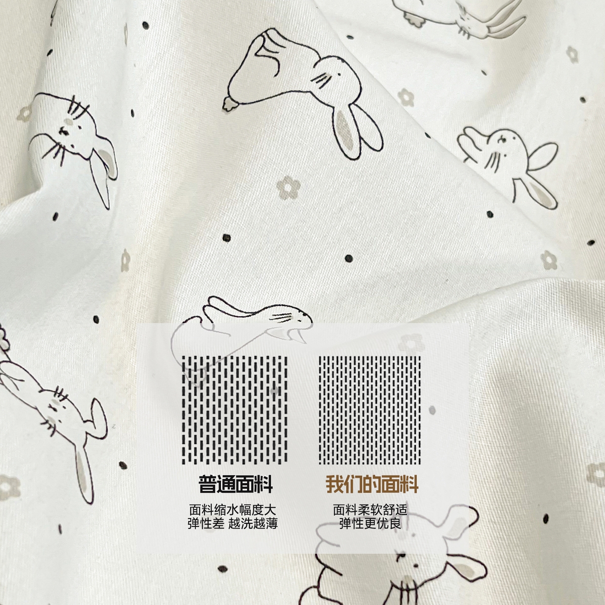 91家纺网 家纺一手货源 找家纺 涵宸家纺 2025新款学生图-全棉印花-甜系三件套四件套 B萌小兔