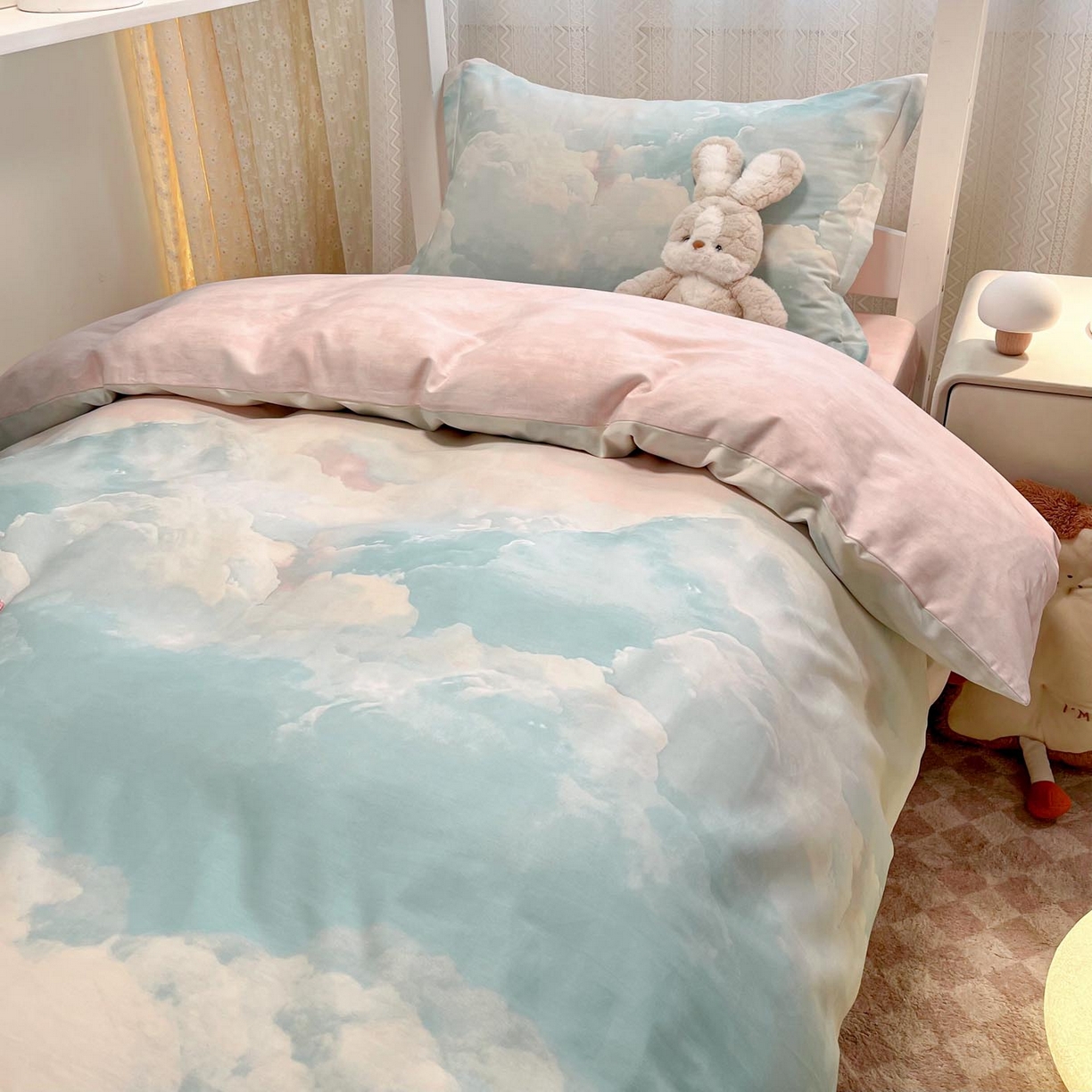 91家纺网 家纺一手货源 找家纺 涵宸家纺 2025新款学生图-全棉印花-甜系三件套四件套 B遐想