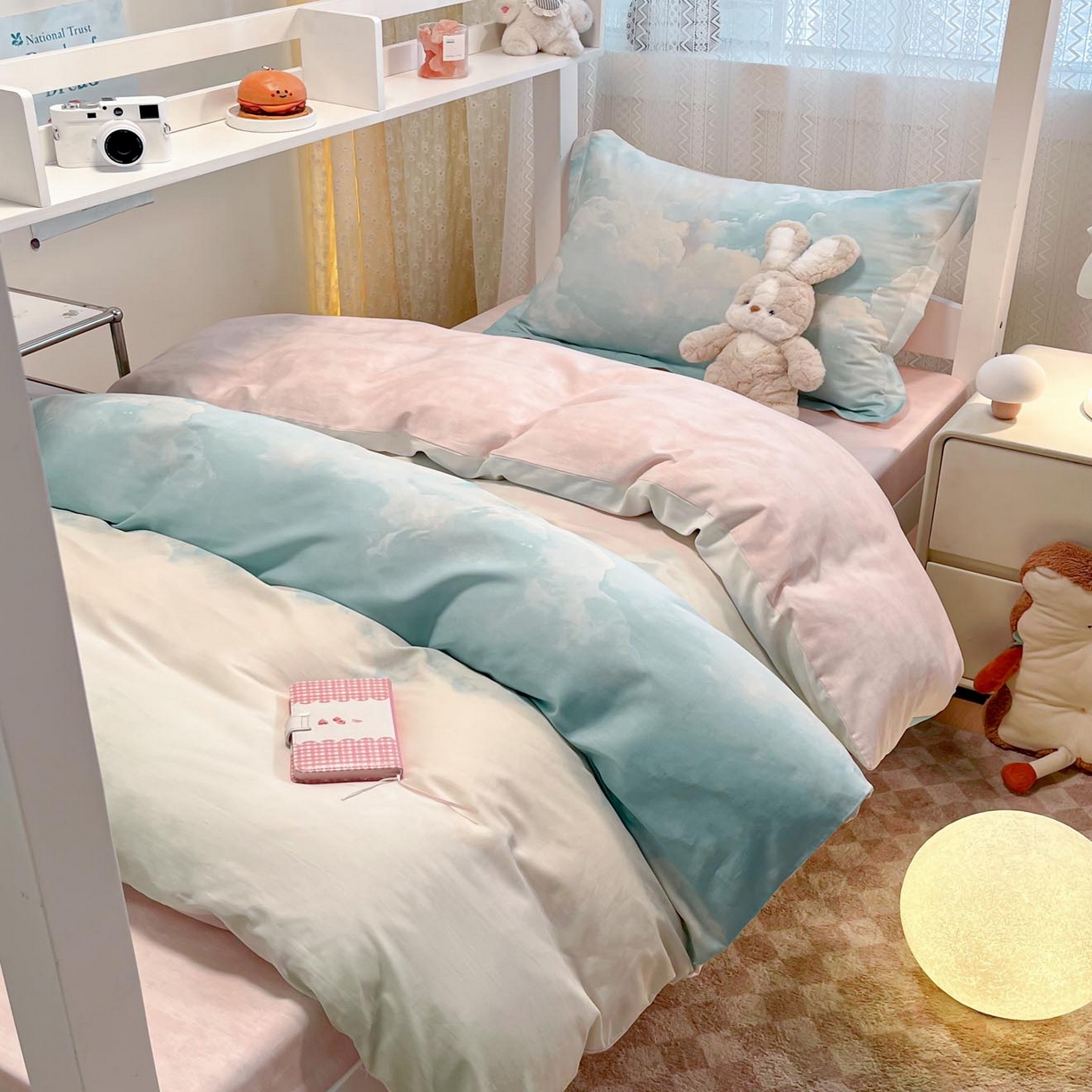 91家纺网 家纺一手货源 找家纺 涵宸家纺 2025新款学生图-全棉印花-甜系三件套四件套 B遐想