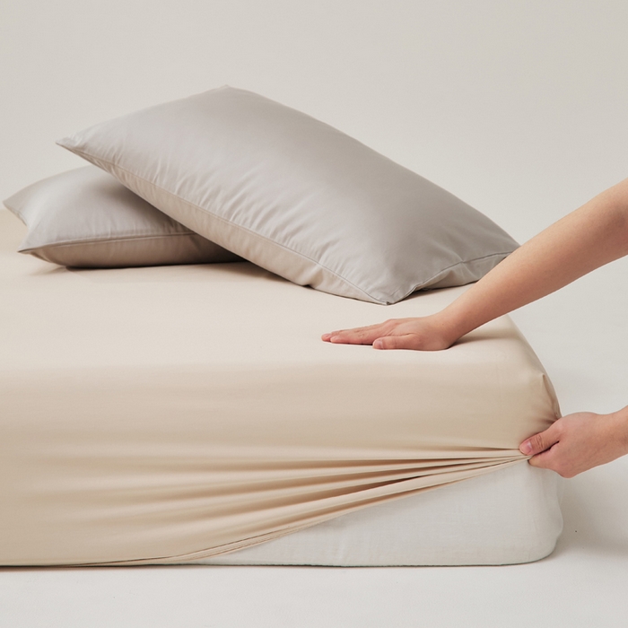 有点武功 2025新款100S全棉贡缎长绒棉纯色单床笠轻奢居家学生宿舍纯棉床笠 奶油卡其