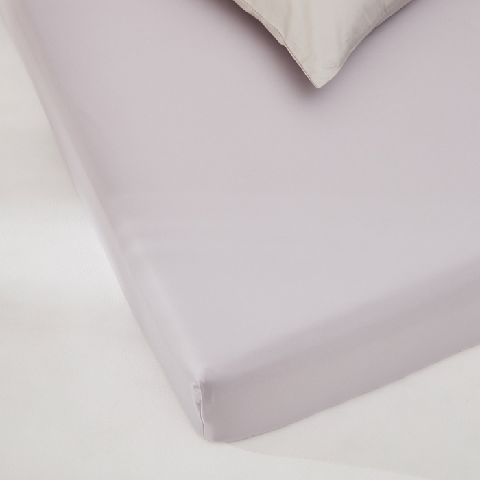 91家纺网 家纺一手货源 找家纺 有点武功 2025新款100S全棉贡缎长绒棉纯色单床笠轻奢居家学生宿舍纯棉床笠 白紫色