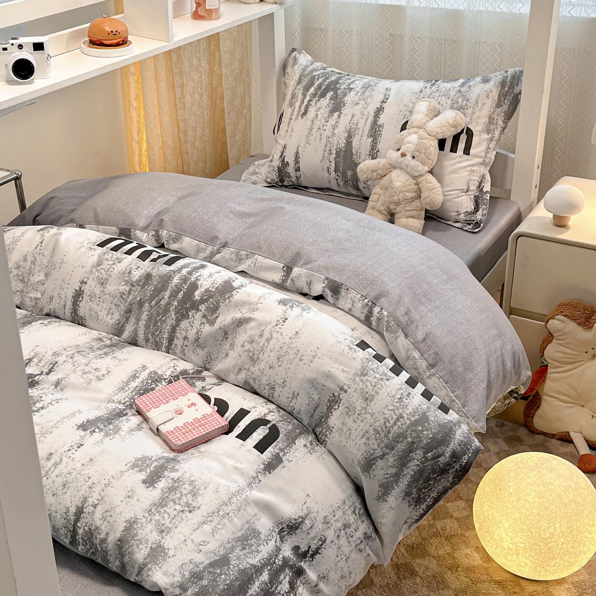 91家纺网 家纺一手货源 找家纺 涵宸家纺 2025新款学生图-全棉印花-甜系三件套四件套 D富森