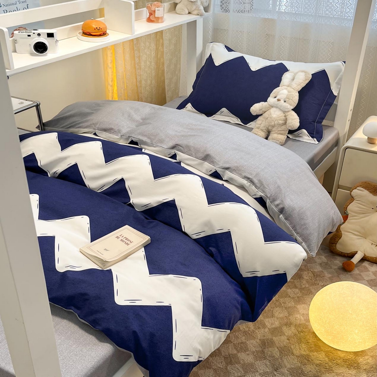 91家纺网 家纺一手货源 找家纺 涵宸家纺 2025新款学生图-全棉印花-甜系三件套四件套 D简爱