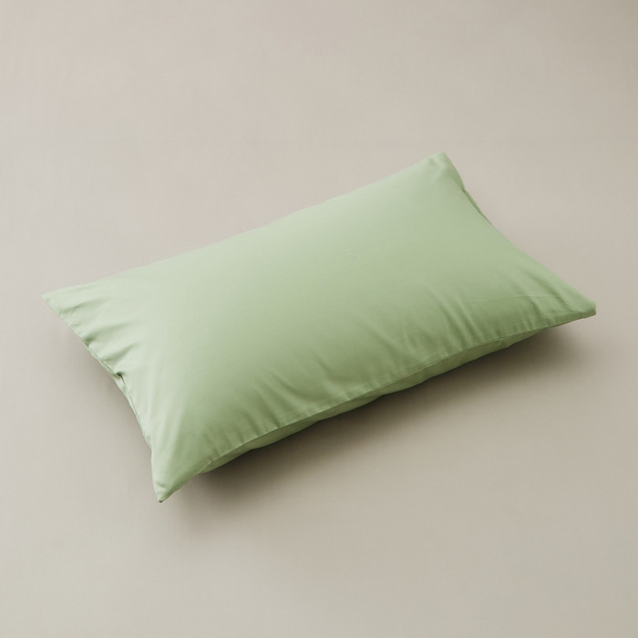 91家纺网 家纺一手货源 找家纺 有点武功 2025新款100S全棉贡缎长绒棉纯色单枕套家庭居家学生宿舍枕套轻奢简约纯棉枕套 青草绿