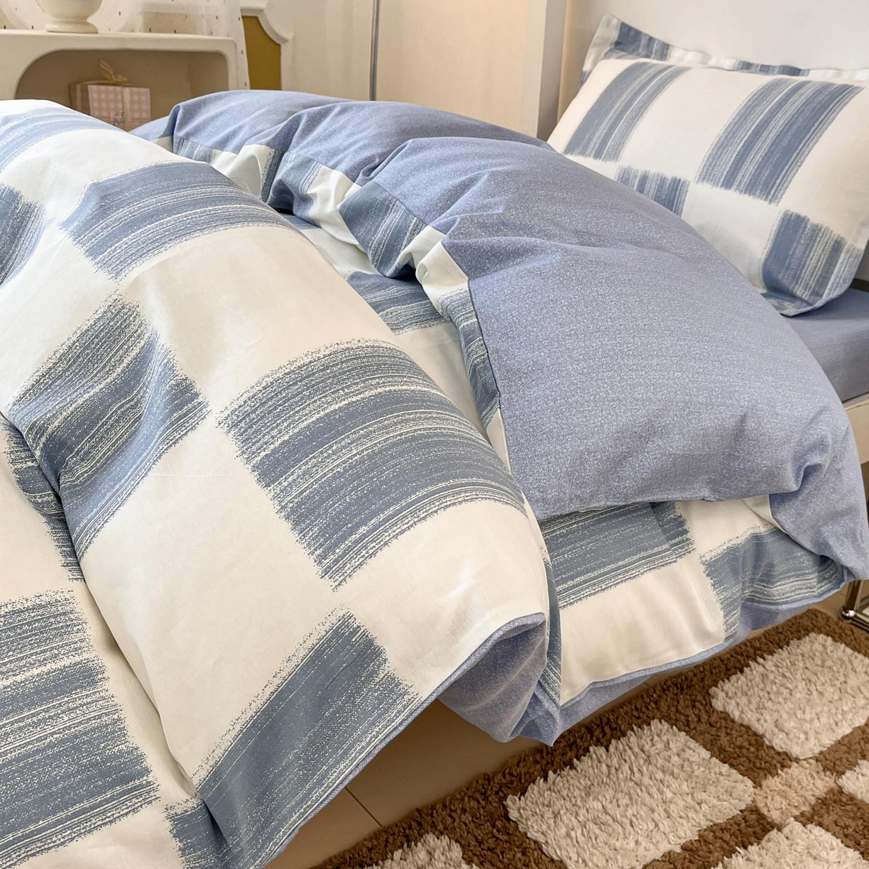 涵宸家纺 2025新款学生图-全棉印花-甜系三件套四件套 D简西