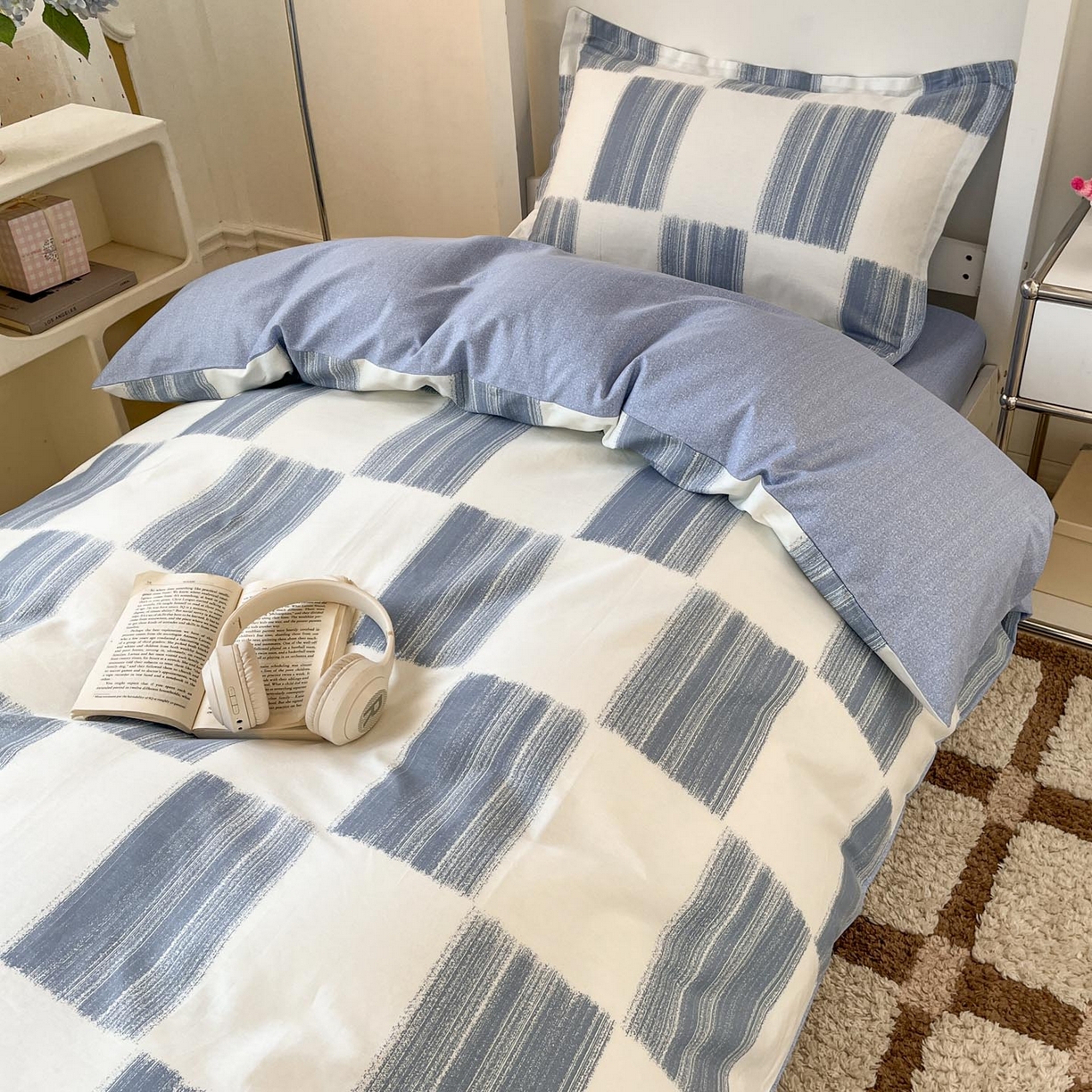 91家纺网 家纺一手货源 找家纺 涵宸家纺 2025新款学生图-全棉印花-甜系三件套四件套 D简西