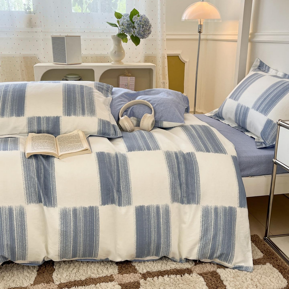 91家纺网 家纺一手货源 找家纺 涵宸家纺 2025新款学生图-全棉印花-甜系三件套四件套 D简西