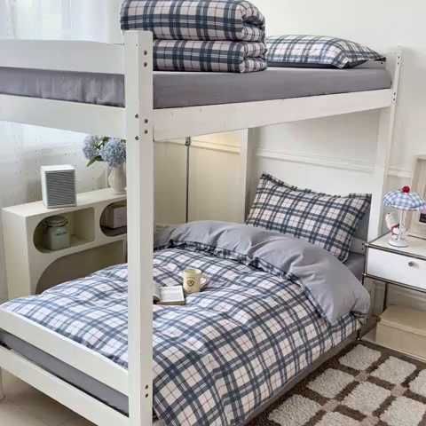 91家纺网 家纺一手货源 找家纺 涵宸家纺 2025新款学生图-全棉印花-甜系三件套四件套 D马里格