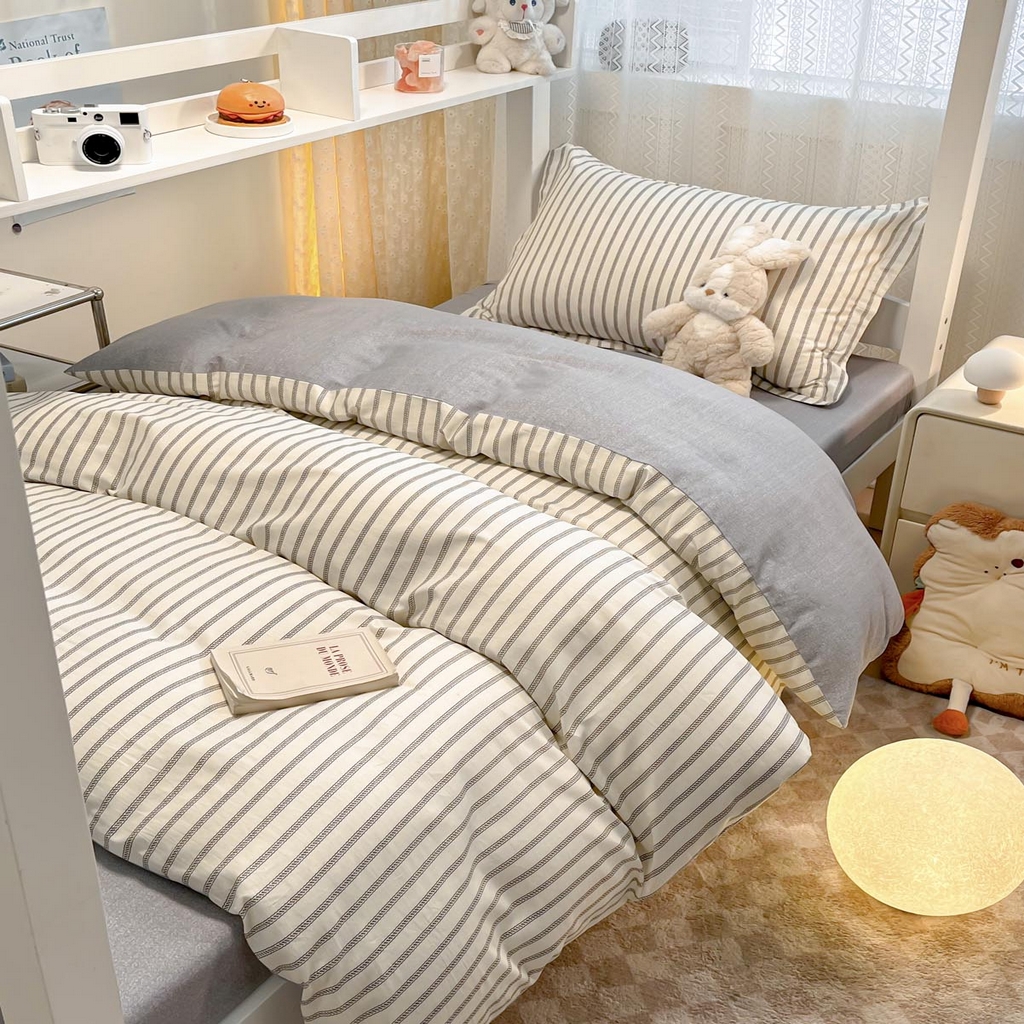 91家纺网 家纺一手货源 找家纺 涵宸家纺 2025新款学生图-全棉印花-甜系三件套四件套 D写书