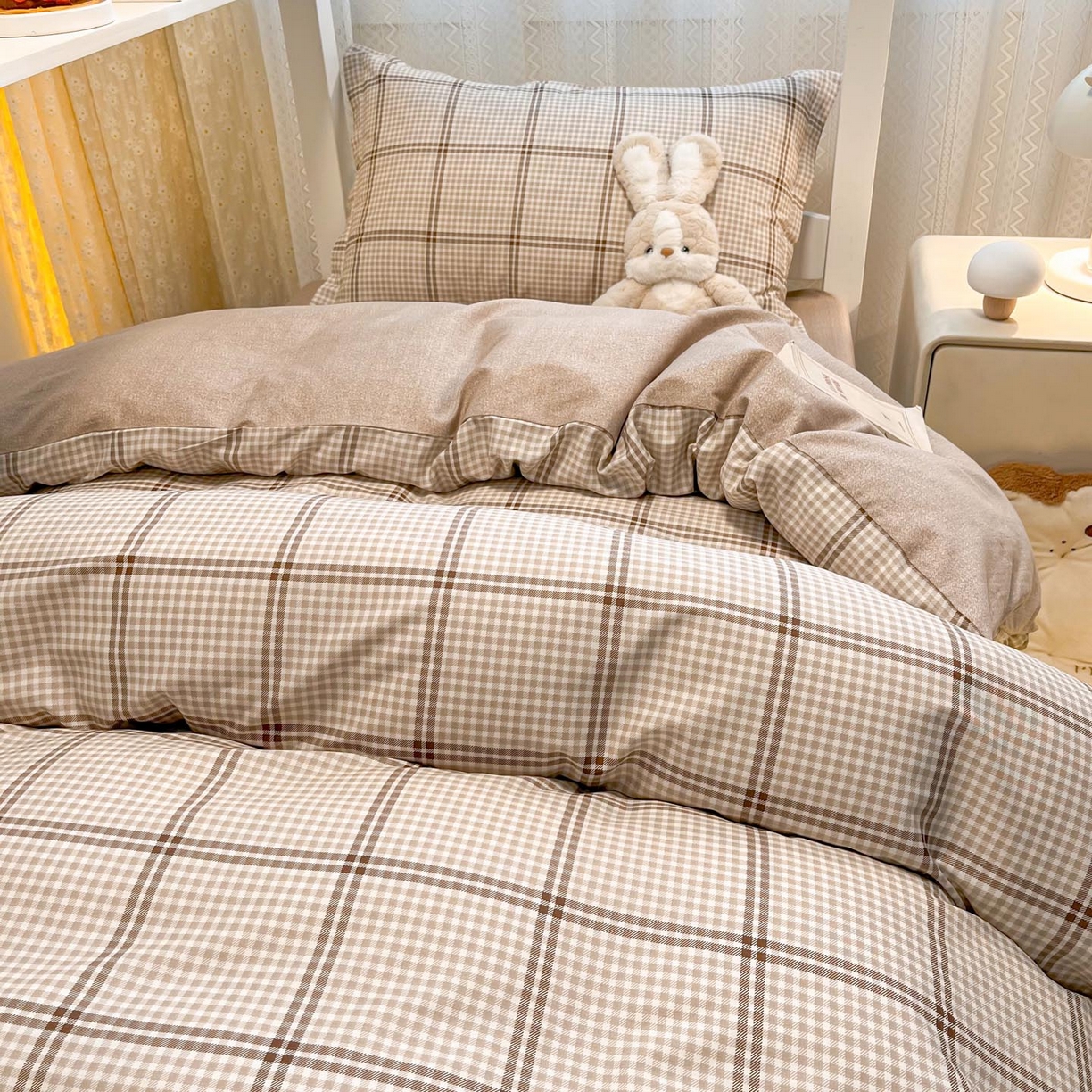 91家纺网 家纺一手货源 找家纺 涵宸家纺 2025新款学生图-全棉印花-甜系三件套四件套 D雅致