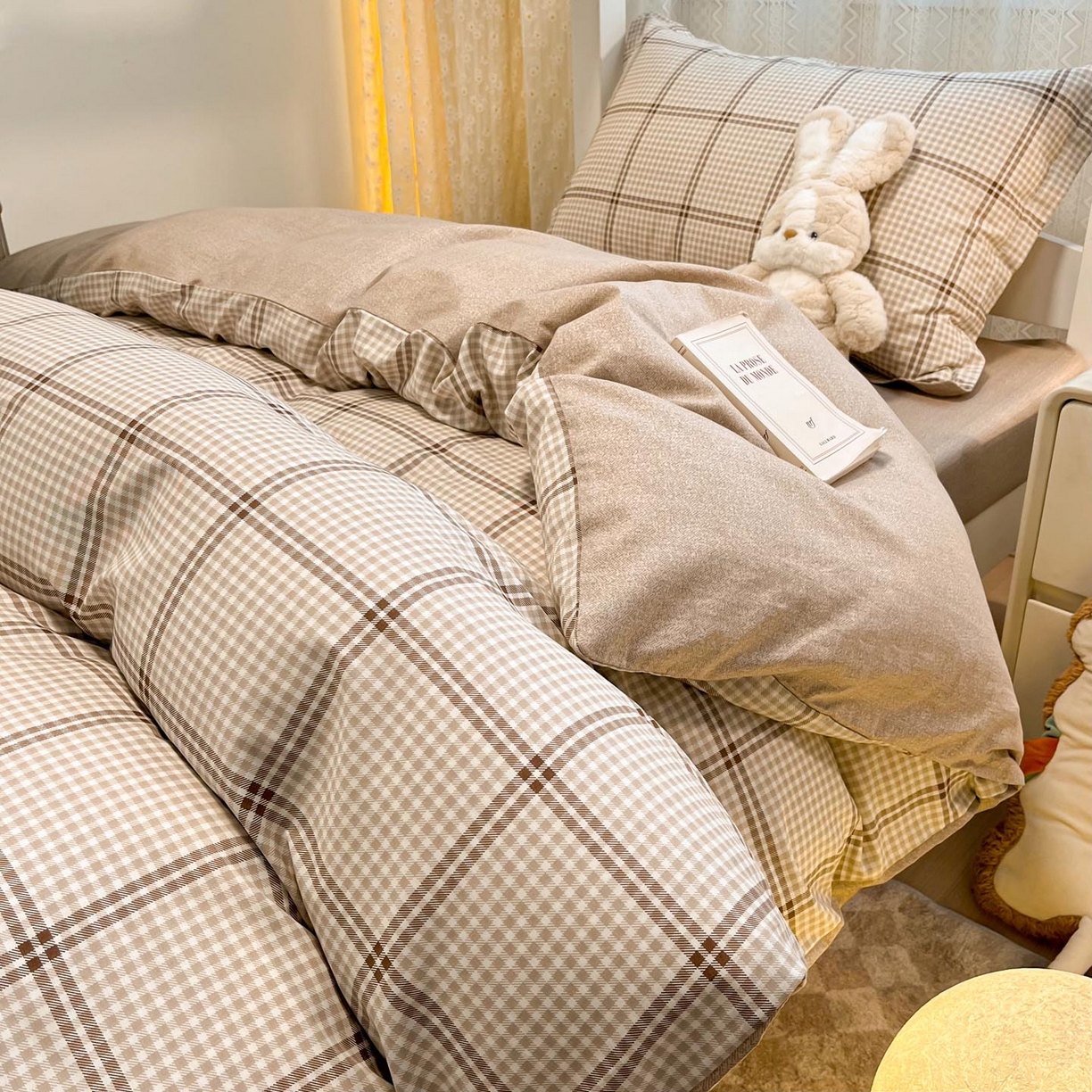 91家纺网 家纺一手货源 找家纺 涵宸家纺 2025新款学生图-全棉印花-甜系三件套四件套 D雅致