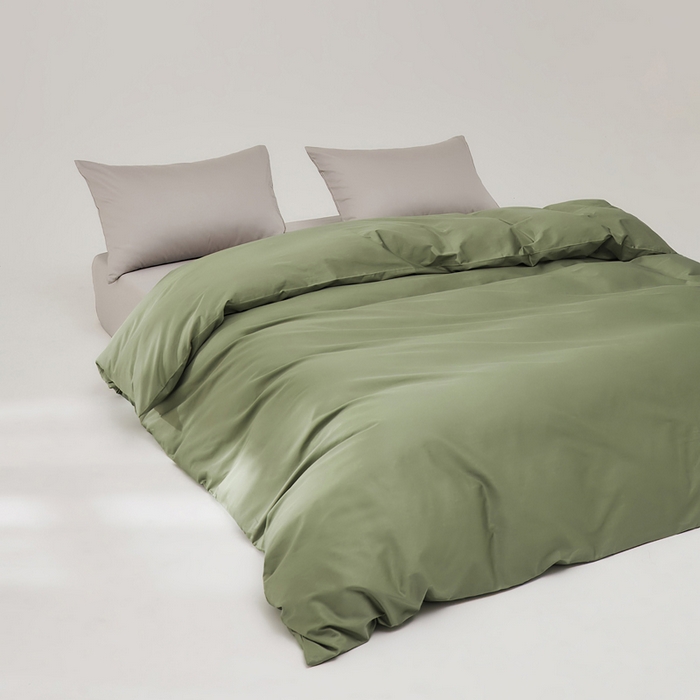91家纺网 家纺一手货源 找家纺 有点武功 2025新款100S全棉贡缎长绒棉纯色单被套居家学生宿舍简约轻奢纯棉被套 抹茶绿