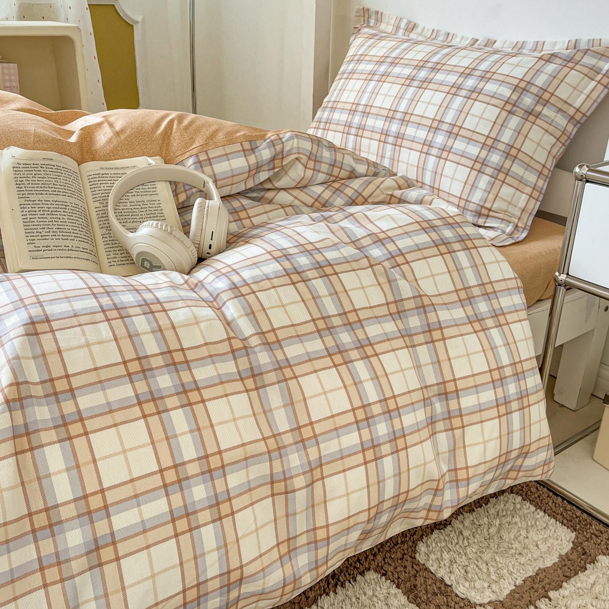 91家纺网 家纺一手货源 找家纺 涵宸家纺 2025新款学生图-全棉印花-甜系三件套四件套 D约里克