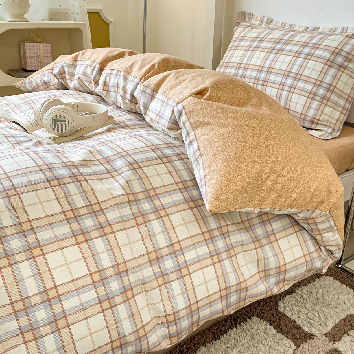 91家纺网 家纺一手货源 找家纺 涵宸家纺 2025新款学生图-全棉印花-甜系三件套四件套 D约里克