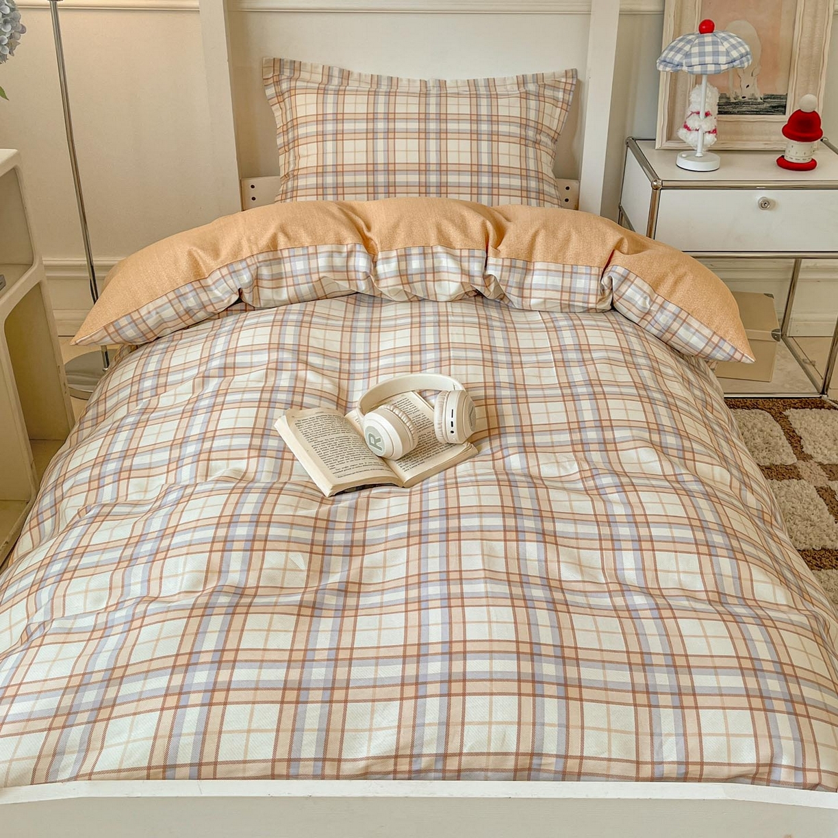 91家纺网 家纺一手货源 找家纺 涵宸家纺 2025新款学生图-全棉印花-甜系三件套四件套 D约里克