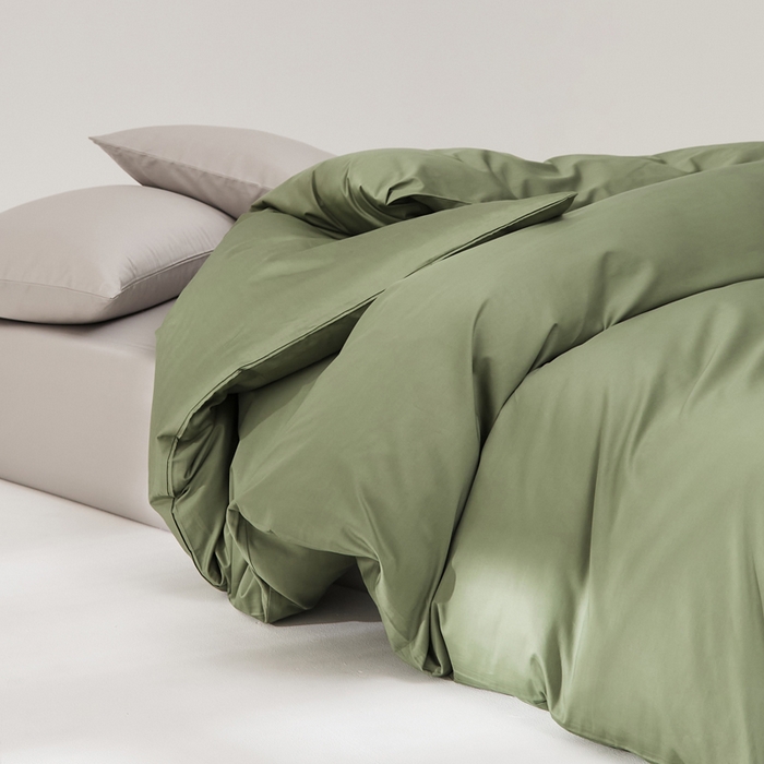有点武功 2025新款100S全棉贡缎长绒棉纯色单被套居家学生宿舍简约轻奢纯棉被套 抹茶绿
