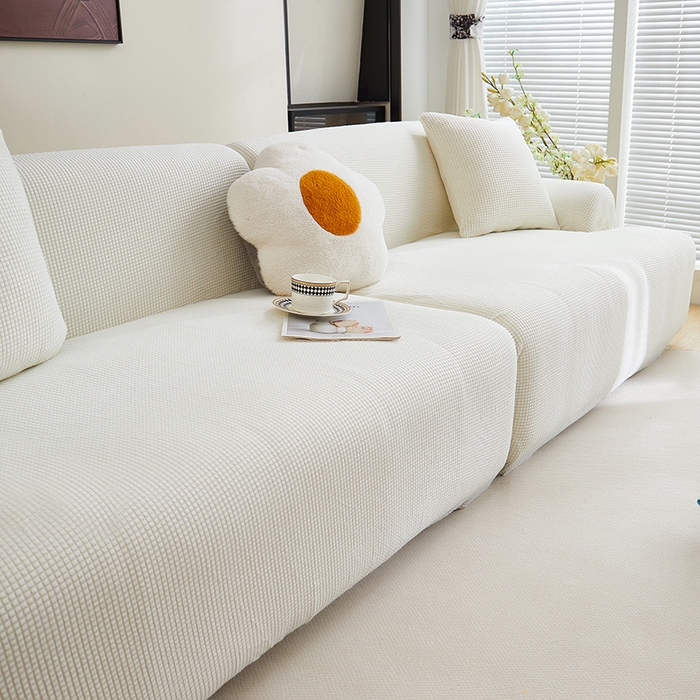 91家纺网 家纺一手货源 找家纺 丝绮鹿  2025新款玉米粒沙发套 奶白