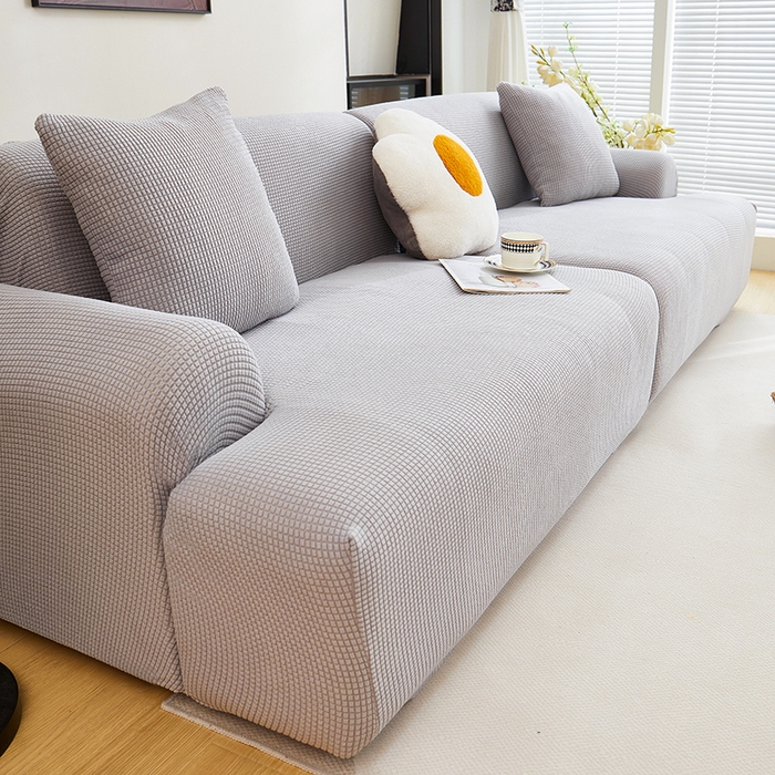 丝绮鹿  2025新款玉米粒沙发套 浅灰