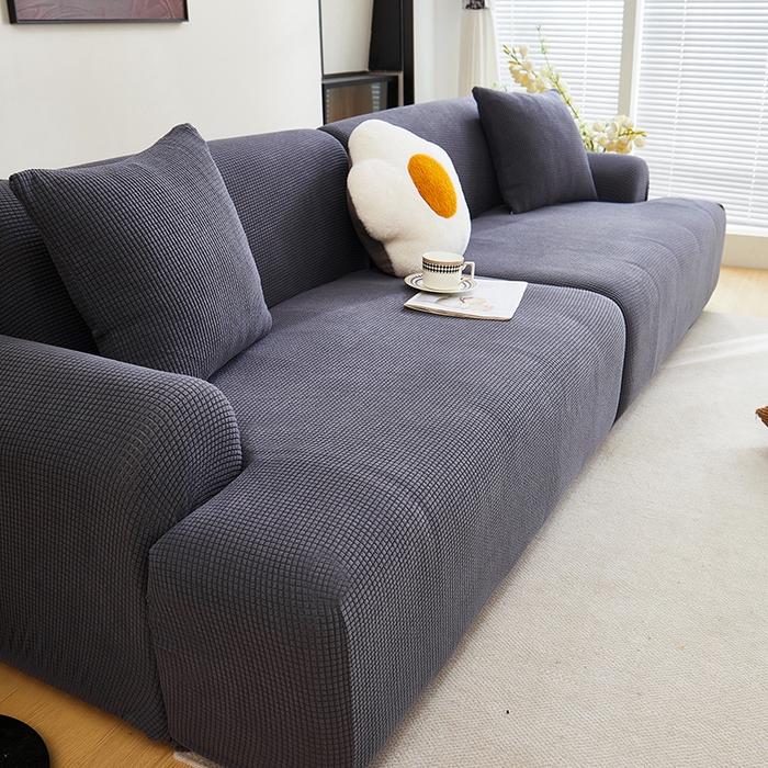 91家纺网 家纺一手货源 找家纺 丝绮鹿  2025新款玉米粒沙发套 深灰