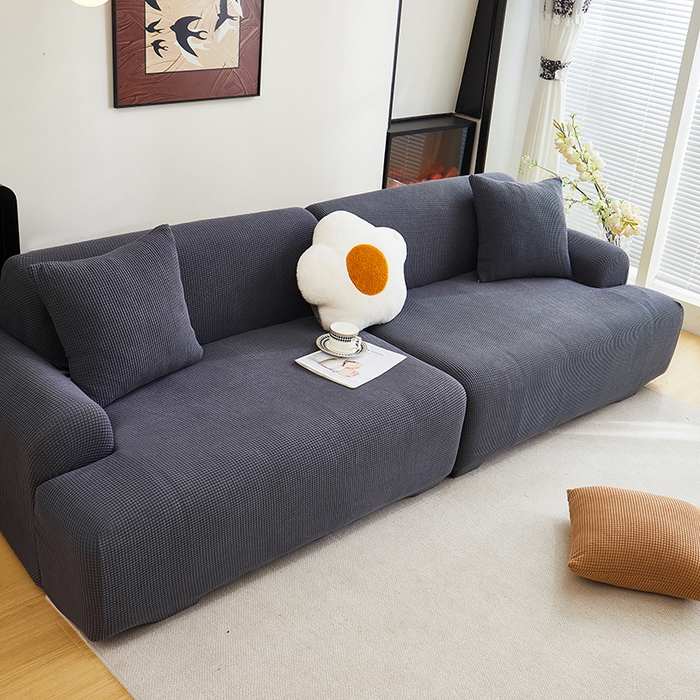 91家纺网 家纺一手货源 找家纺 丝绮鹿  2025新款玉米粒沙发套 深灰