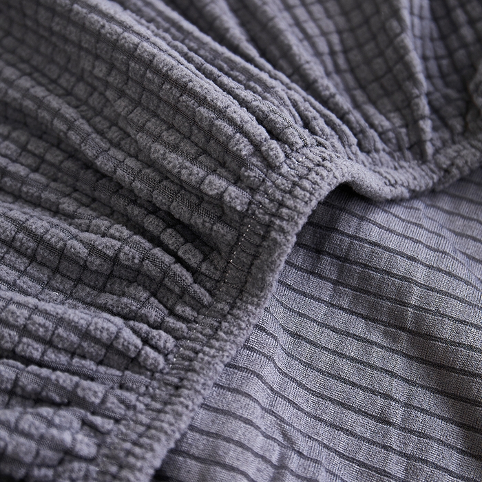 91家纺网 家纺一手货源 找家纺 丝绮鹿  2025新款玉米粒沙发套 深灰