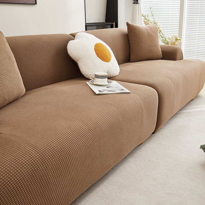 91家纺网 家纺一手货源 找家纺 丝绮鹿  2025新款玉米粒沙发套 驼色