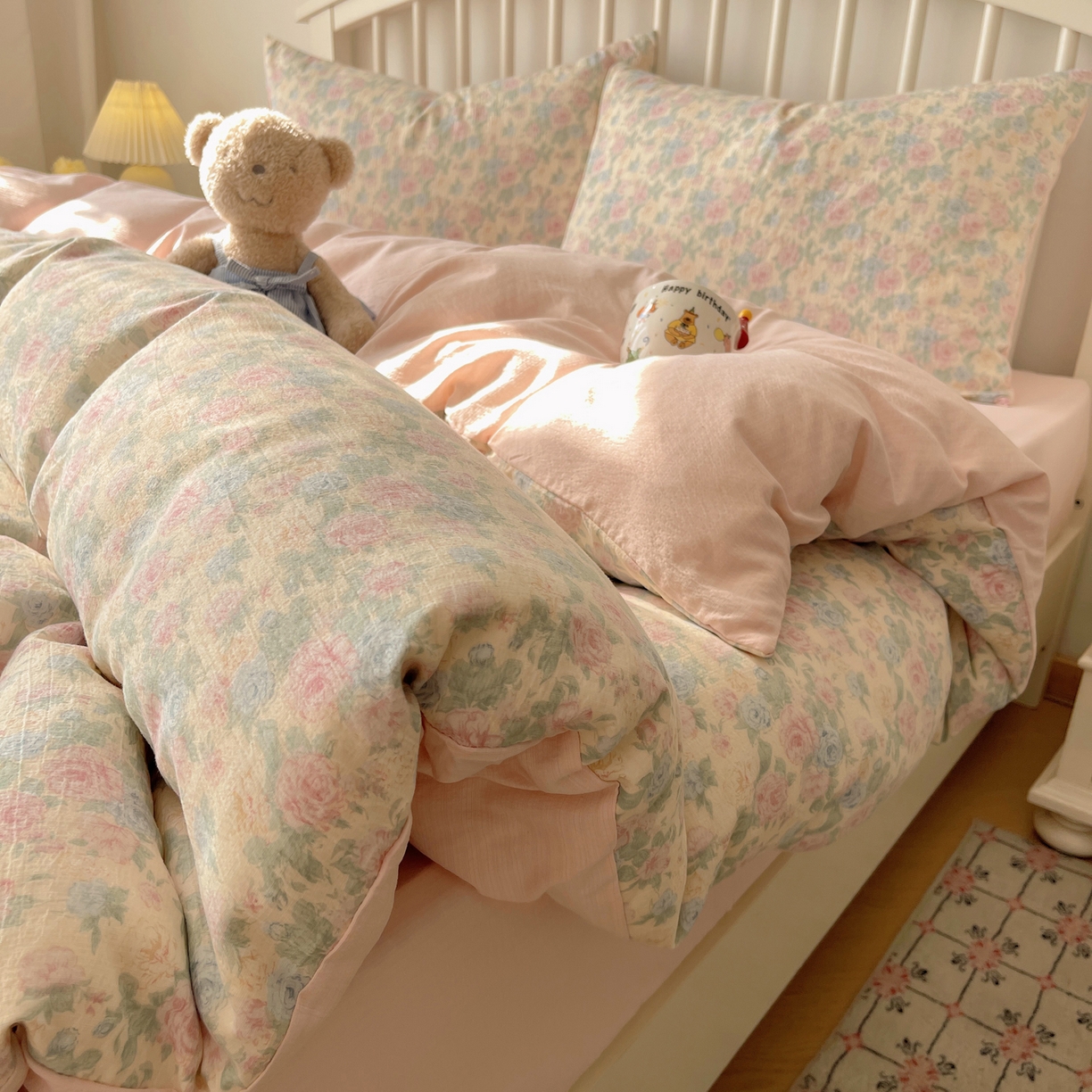 91家纺网 家纺一手货源 找家纺 （总）繁花2025新款学生季第二波木棉水洗棉四件套三件套跑量款