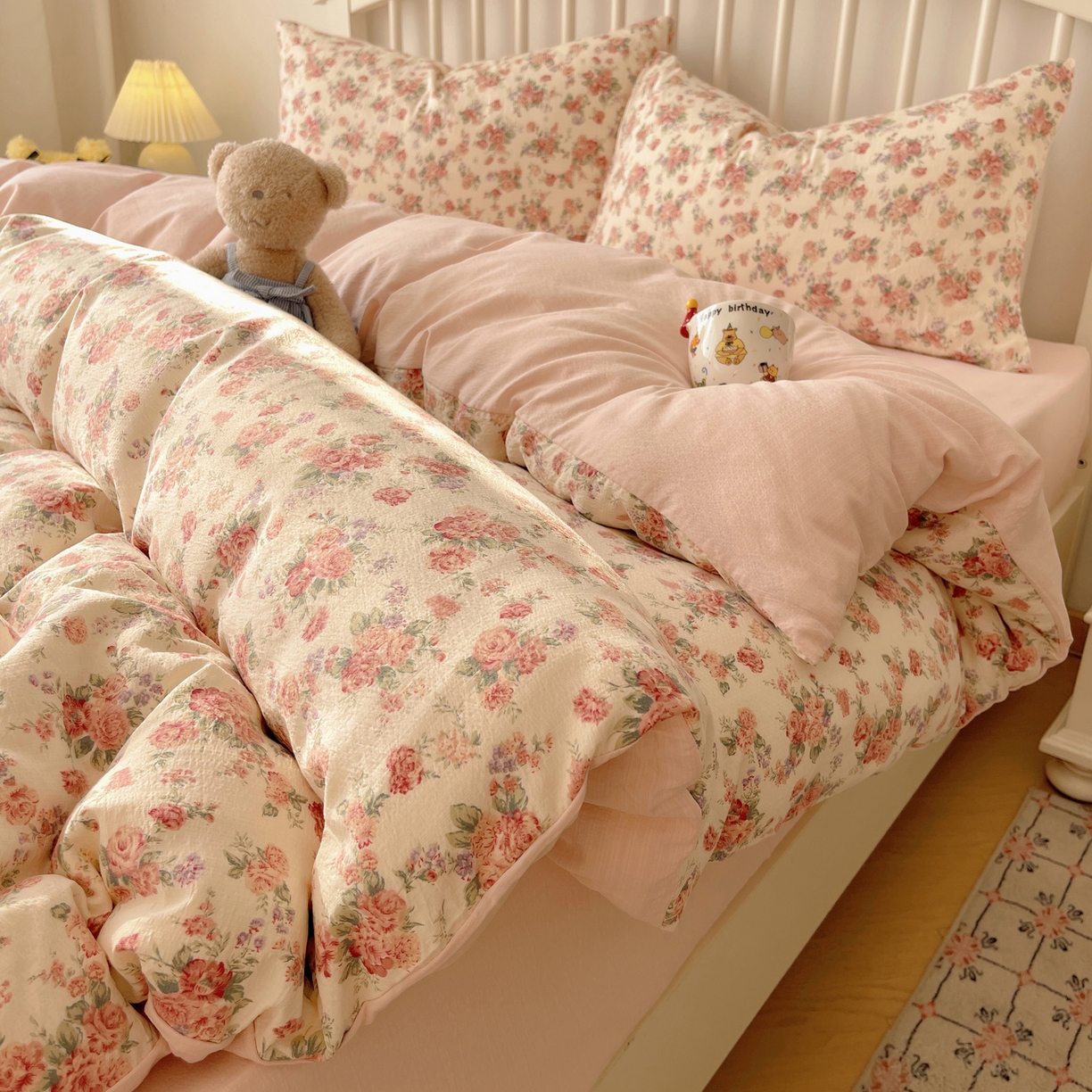 91家纺网 家纺一手货源 找家纺 （总）繁花2025新款学生季第二波木棉水洗棉四件套三件套跑量款