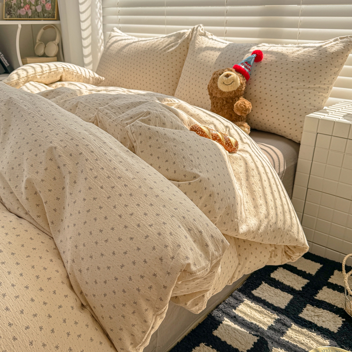 91家纺网 家纺一手货源 找家纺 （总）繁花2025新款学生季第二波木棉水洗棉四件套三件套跑量款