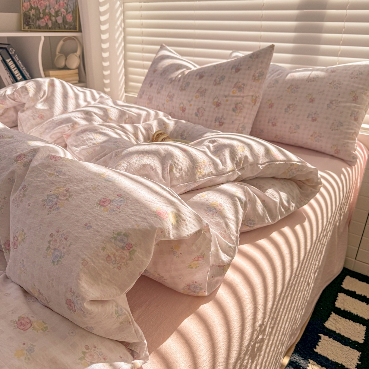 91家纺网 家纺一手货源 找家纺 （总）繁花2025新款学生季第二波木棉水洗棉四件套三件套跑量款