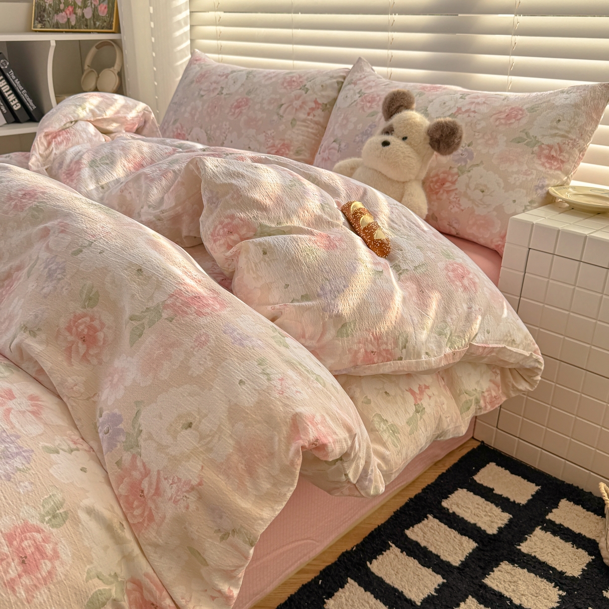 91家纺网 家纺一手货源 找家纺 （总）繁花2025新款学生季第二波木棉水洗棉四件套三件套跑量款