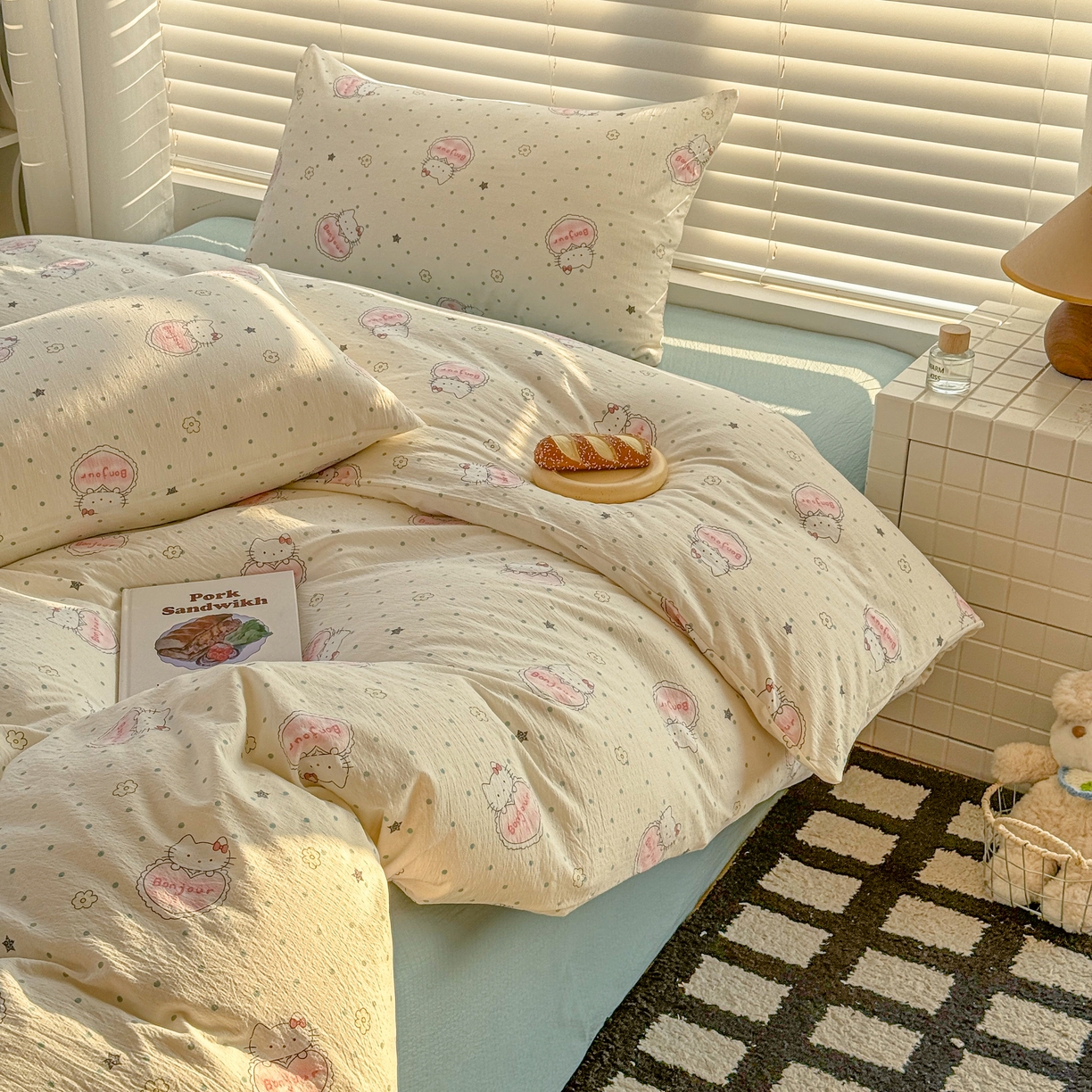 91家纺网 家纺一手货源 找家纺 （总）繁花2025新款学生季第二波木棉水洗棉四件套三件套跑量款