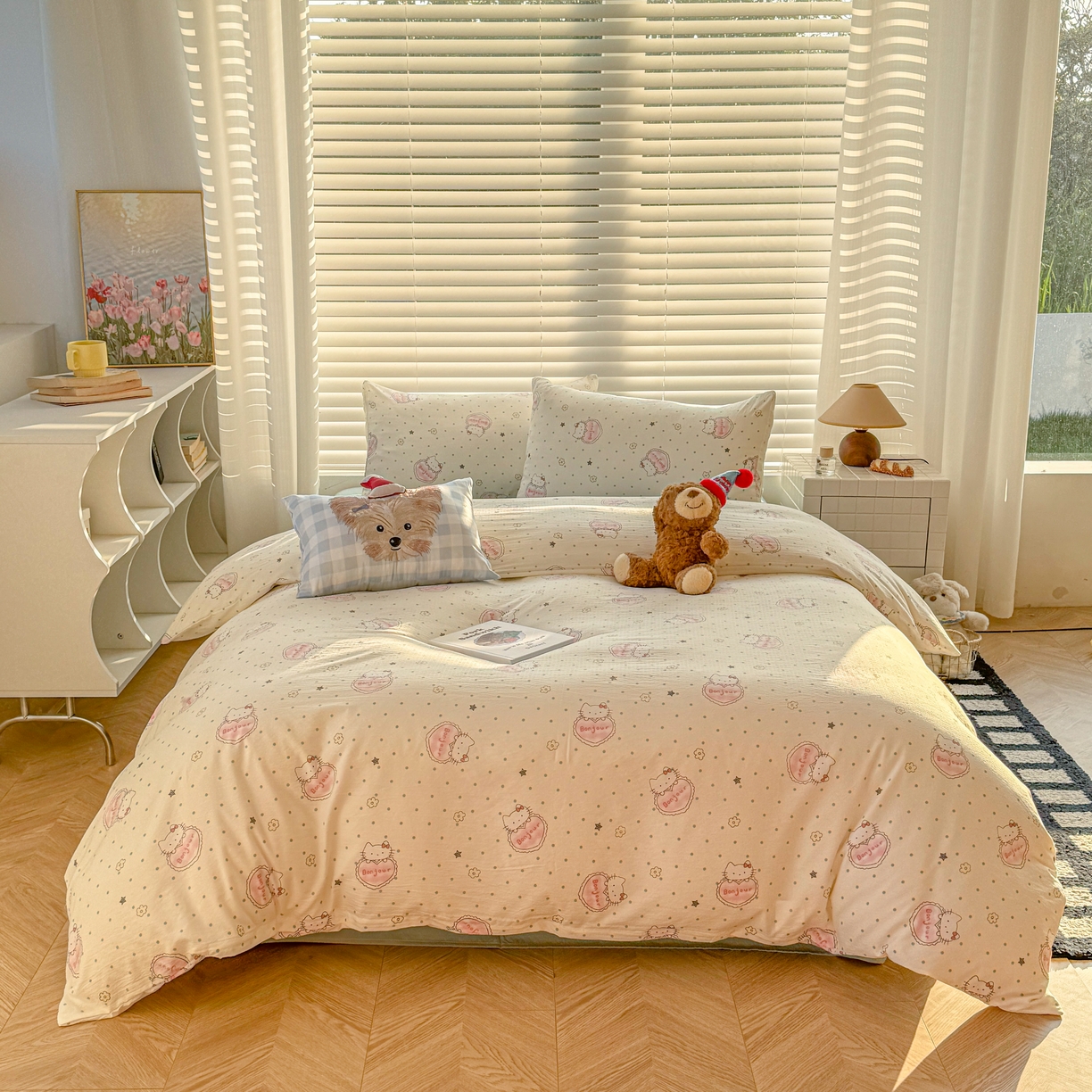 91家纺网 家纺一手货源 找家纺 （总）繁花2025新款学生季第二波木棉水洗棉四件套三件套跑量款