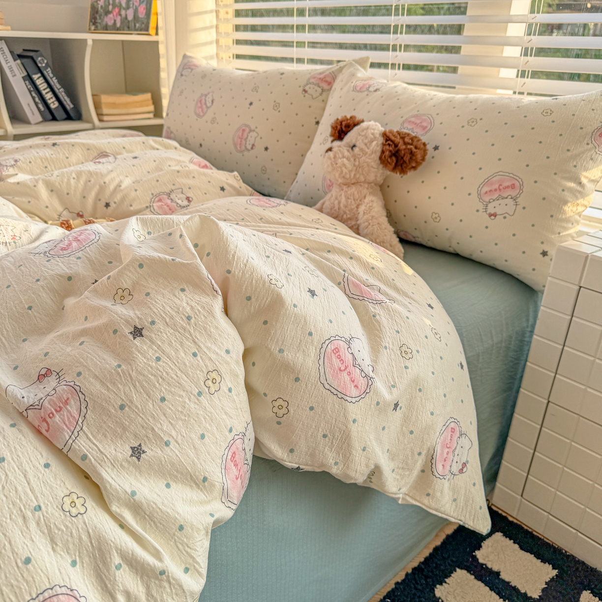 91家纺网 家纺一手货源 找家纺 （总）繁花2025新款学生季第二波木棉水洗棉四件套三件套跑量款