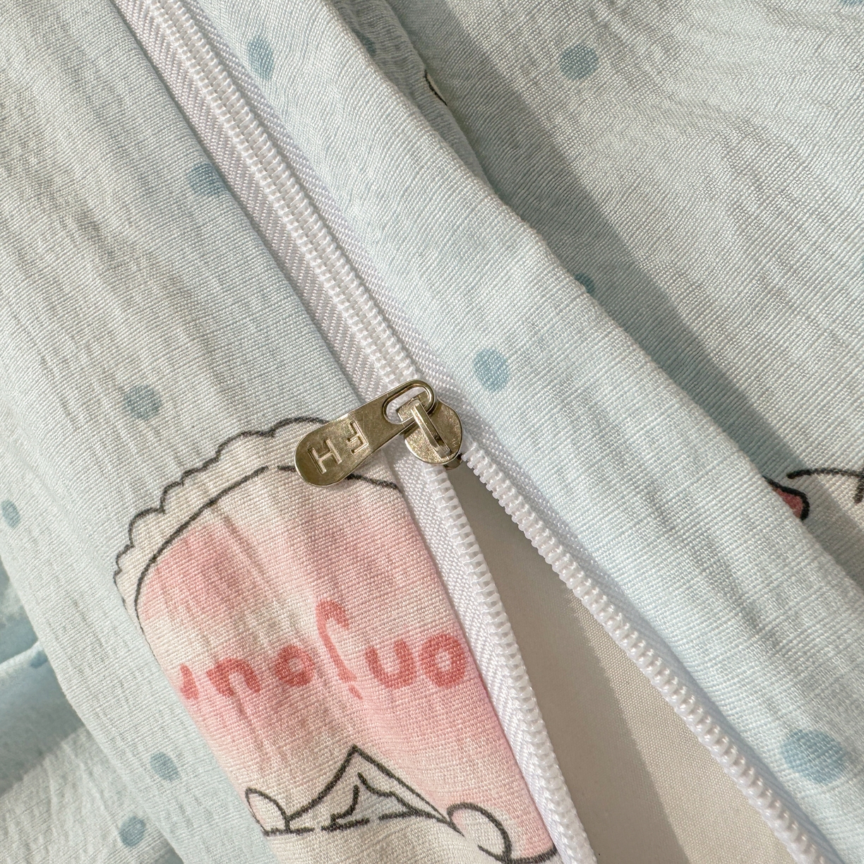 91家纺网 家纺一手货源 找家纺 繁花2025新款学生季第二波木棉水洗棉四件套三件套跑量款 爱心喵-蓝