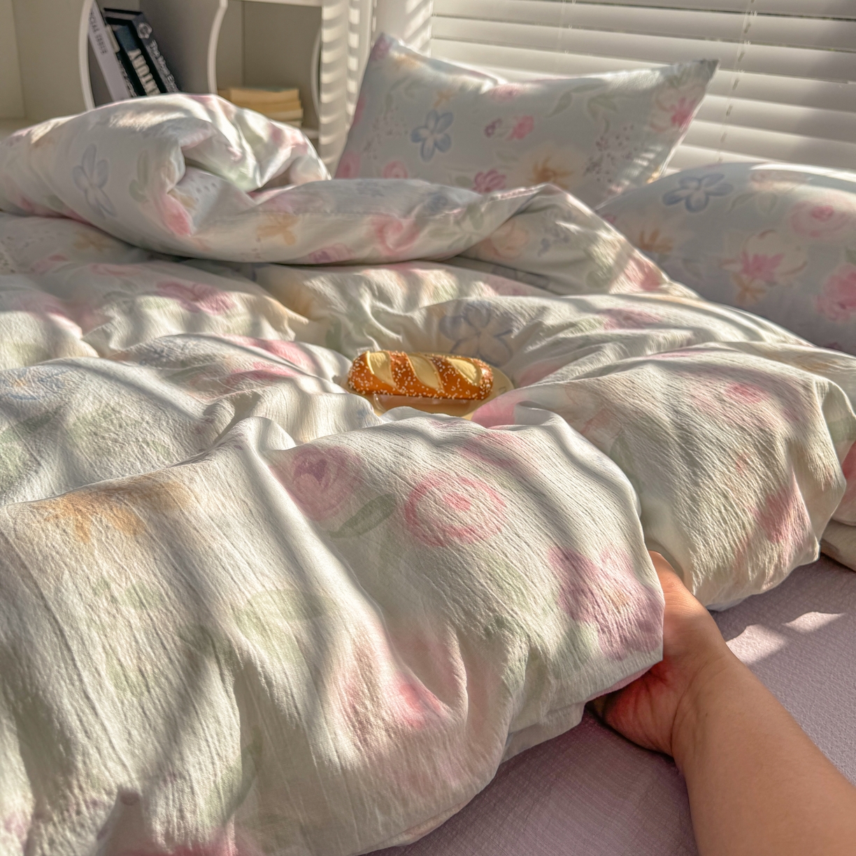 91家纺网 家纺一手货源 找家纺 繁花2025新款学生季第二波木棉水洗棉四件套三件套跑量款 花间醉意