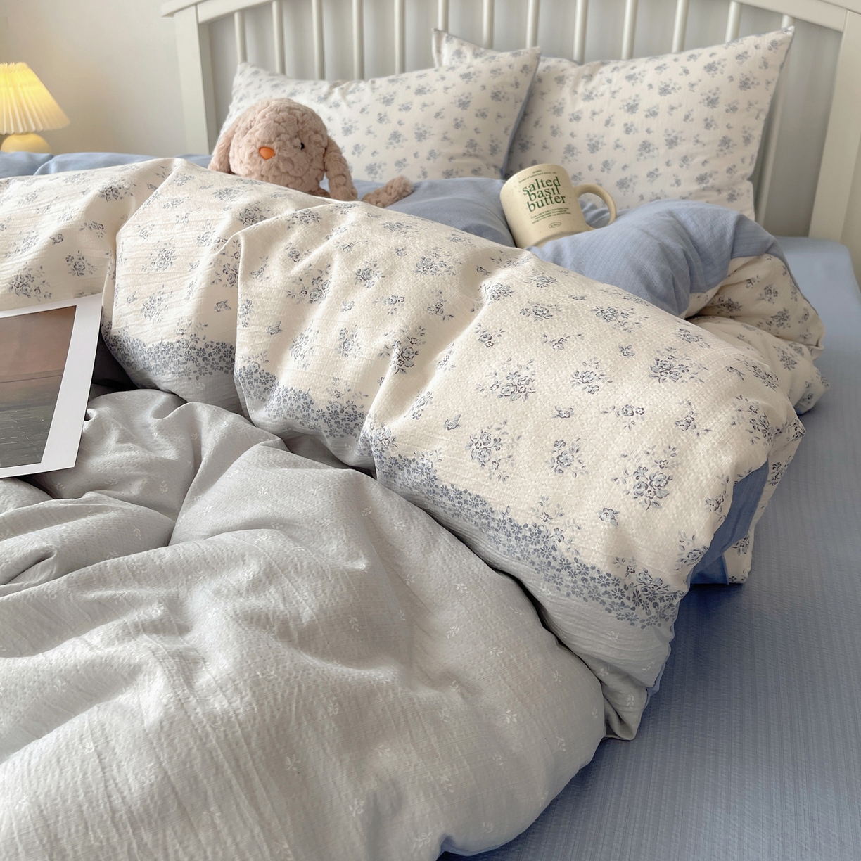 91家纺网 家纺一手货源 找家纺 繁花2025新款学生季第二波木棉水洗棉四件套三件套跑量款 花屿庄园