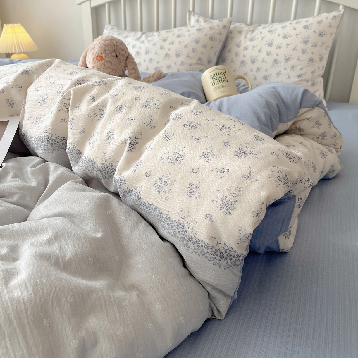 91家纺网 家纺一手货源 找家纺 繁花2025新款学生季第二波木棉水洗棉四件套三件套跑量款 花屿庄园