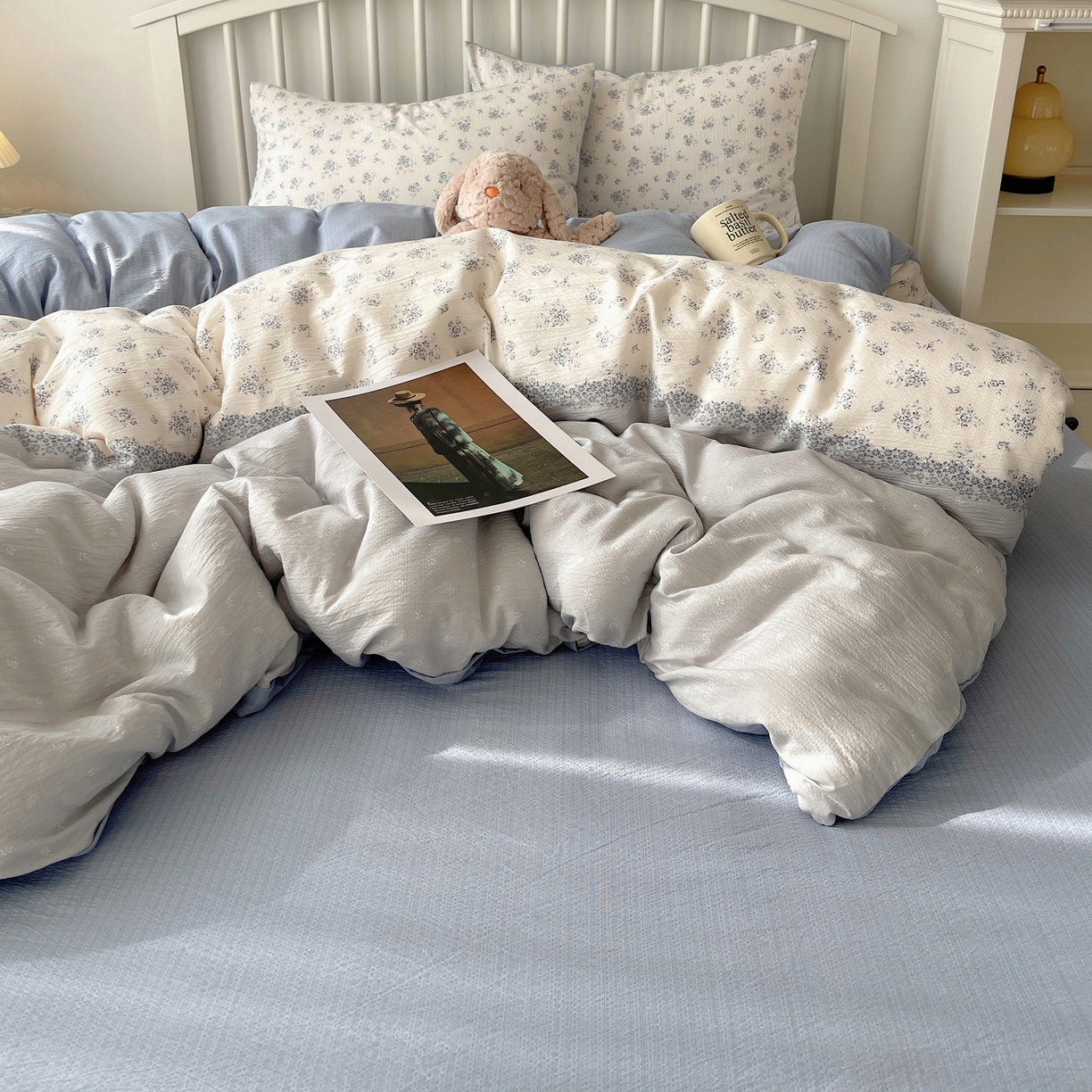 91家纺网 家纺一手货源 找家纺 繁花2025新款学生季第二波木棉水洗棉四件套三件套跑量款 花屿庄园