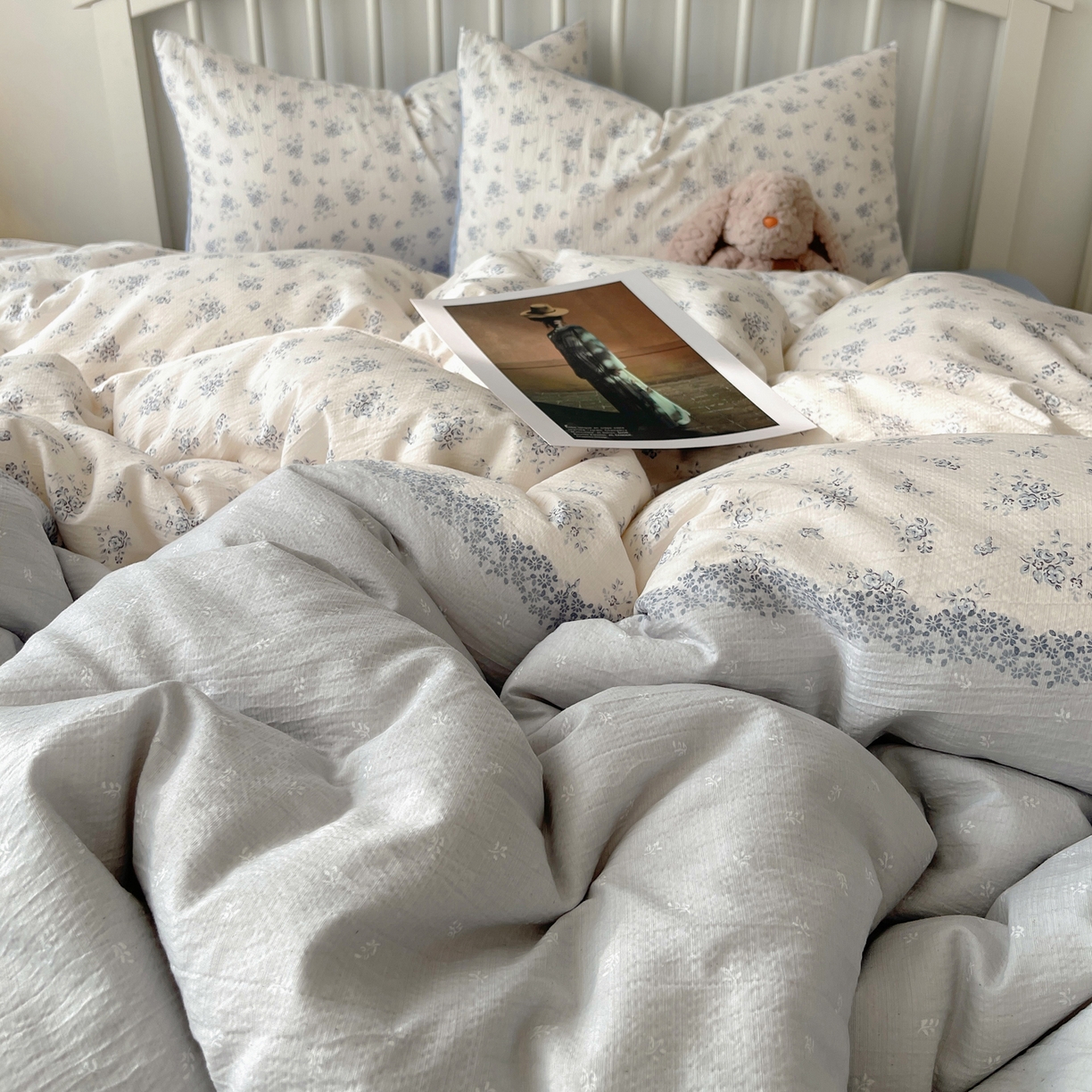 91家纺网 家纺一手货源 找家纺 繁花2025新款学生季第二波木棉水洗棉四件套三件套跑量款 花屿庄园