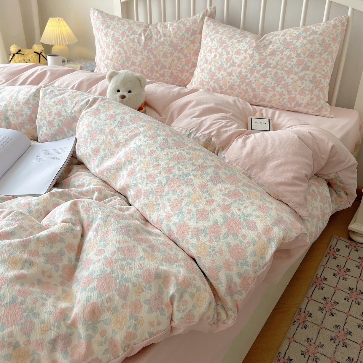 91家纺网 家纺一手货源 找家纺 繁花2025新款学生季第二波木棉水洗棉四件套三件套跑量款 梦里看花