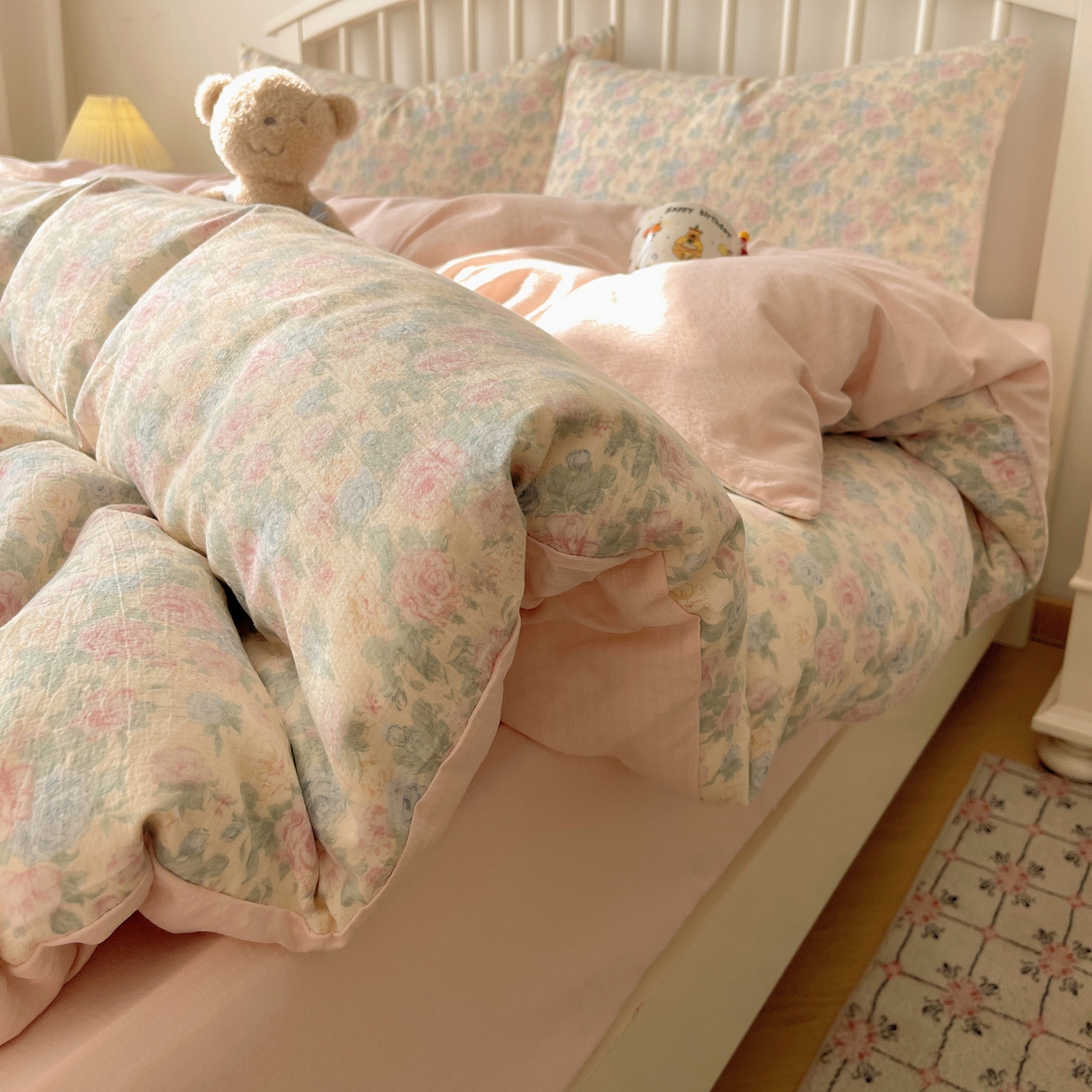 91家纺网 家纺一手货源 找家纺 繁花2025新款学生季第二波木棉水洗棉四件套三件套跑量款 陌生花开