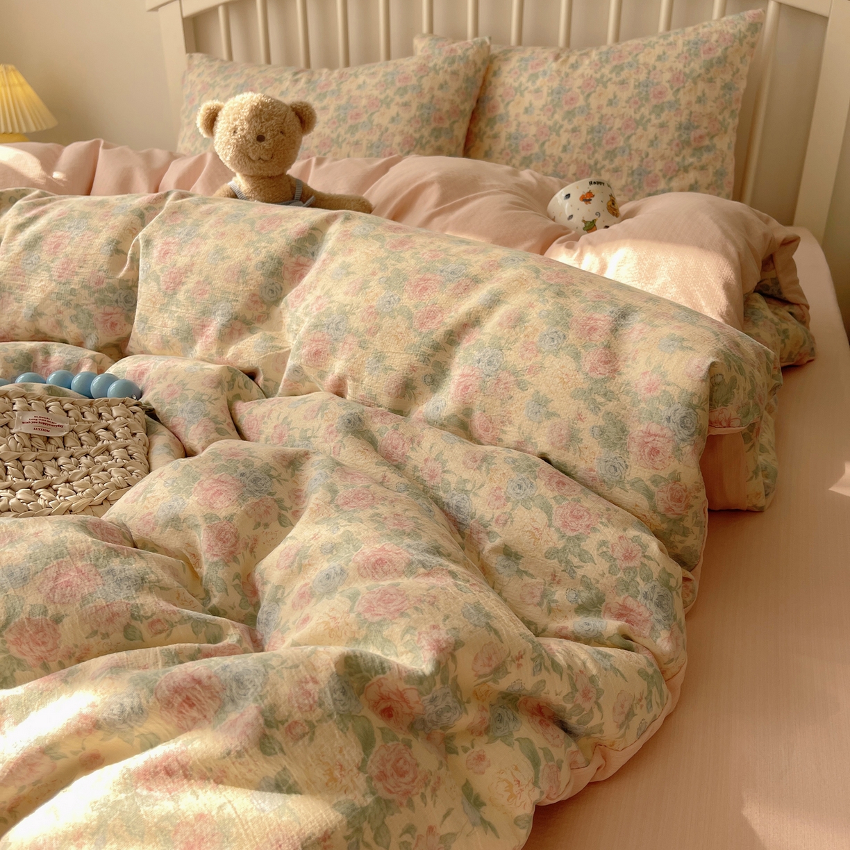 91家纺网 家纺一手货源 找家纺 繁花2025新款学生季第二波木棉水洗棉四件套三件套跑量款 陌生花开