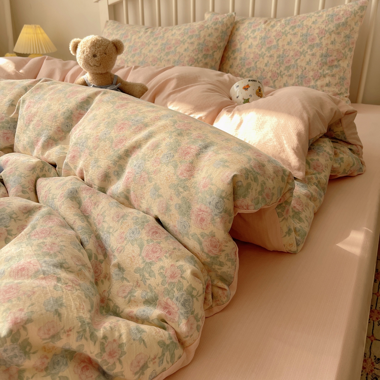 91家纺网 家纺一手货源 找家纺 繁花2025新款学生季第二波木棉水洗棉四件套三件套跑量款 陌生花开