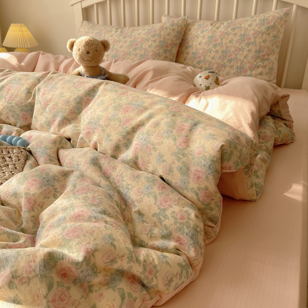 91家纺网 家纺一手货源 找家纺 繁花2025新款学生季第二波木棉水洗棉四件套三件套跑量款 陌生花开