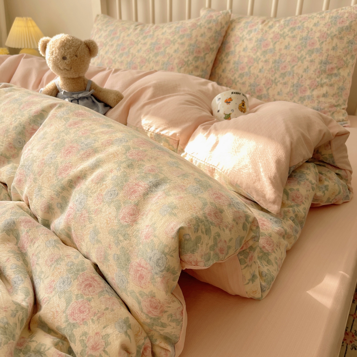 91家纺网 家纺一手货源 找家纺 繁花2025新款学生季第二波木棉水洗棉四件套三件套跑量款 陌生花开